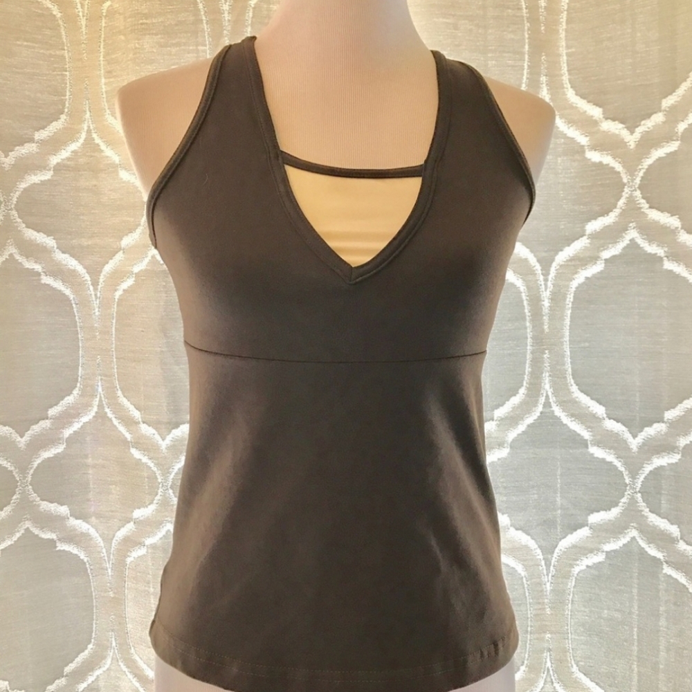Prana Brown Shelf Bra Workout Tank Yoga Top